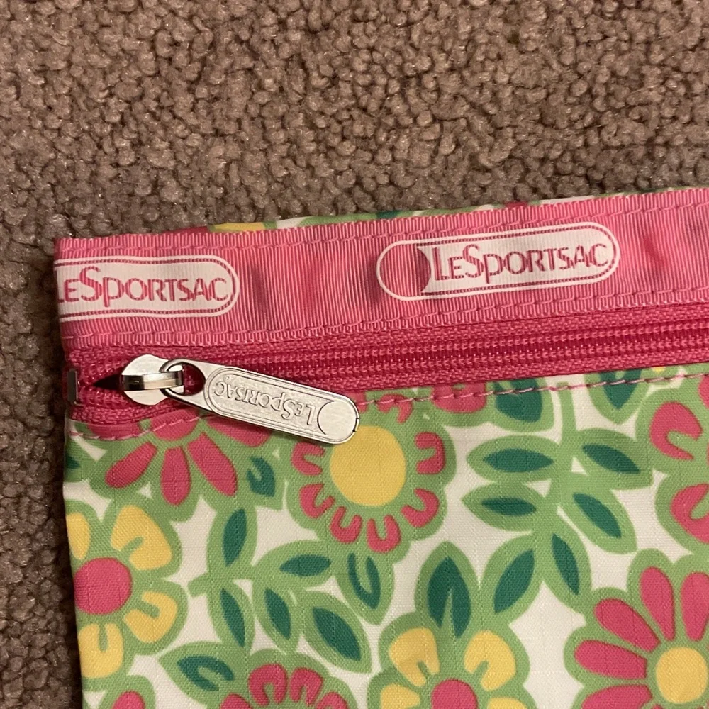 LeSportsac Pink, Yellow & Green Floral Zip Pouch - Picture 3 of 4